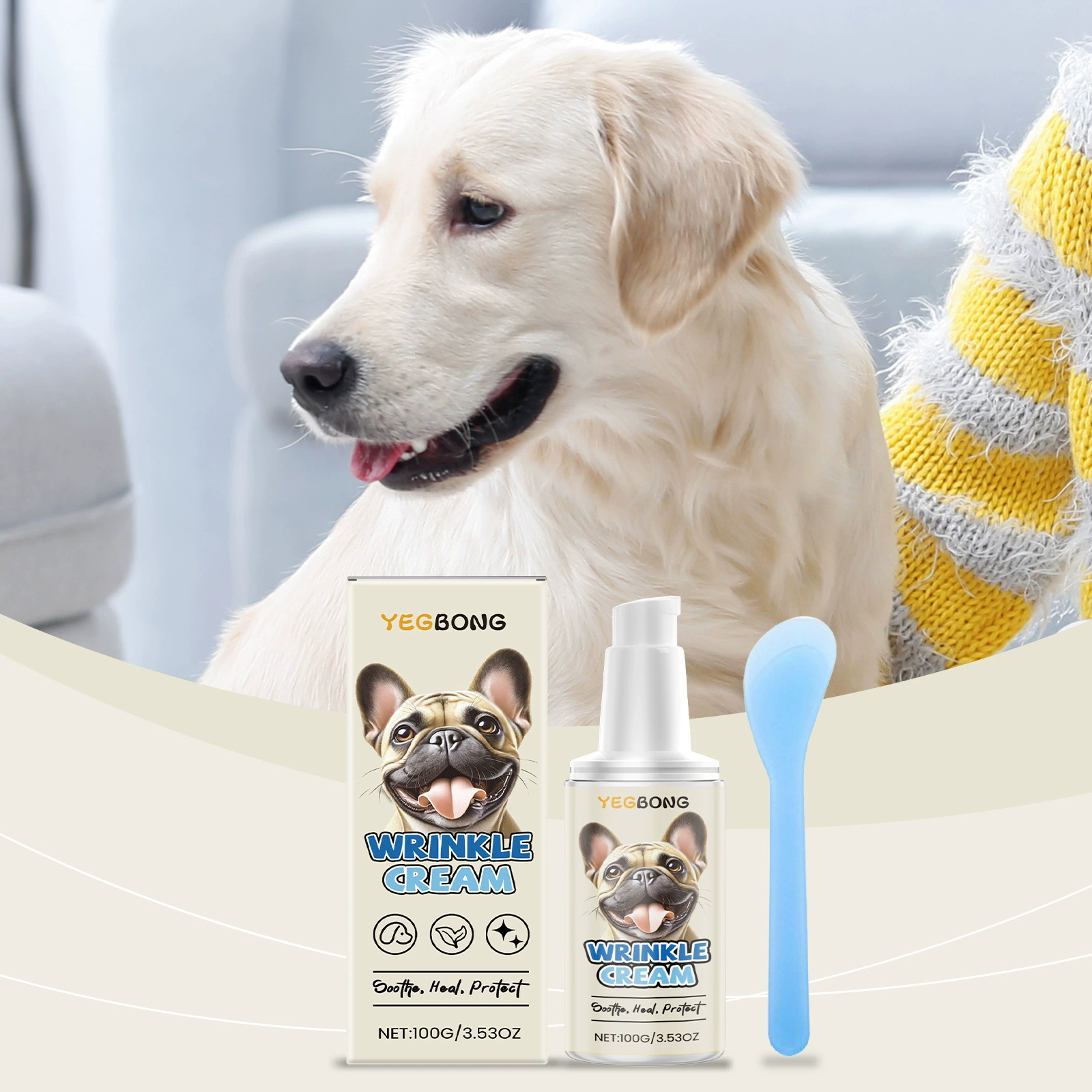 YEGBONG Крем для ухода за кожей собак Увлажняющий уход за кожей собак Увлажняющий против царапин Гладкая кожа