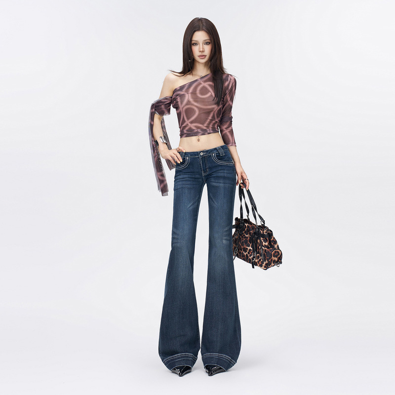 American-style flared jeans for women, new autumn 2026 collection, low-waisted, stretchy, slimming, versatile bootcut pants American-style flared jeans for women, new autumn 2026 collection, low-waisted, stretchy, slimming, versatile bootcut pants