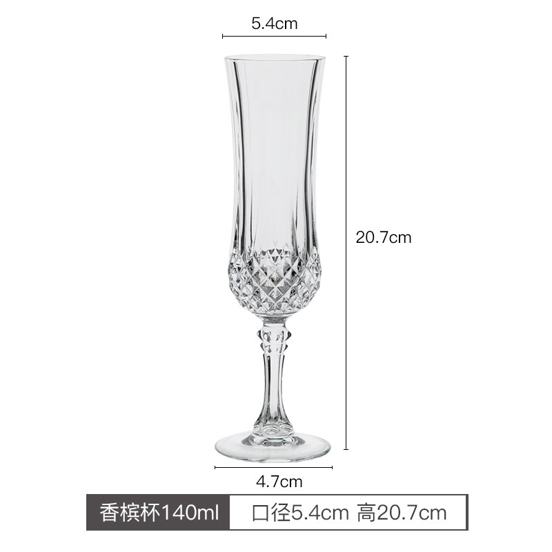 Francés importado CDA cristal diamante vintage vino tinto ventiladores champán Copa whisky vidrio