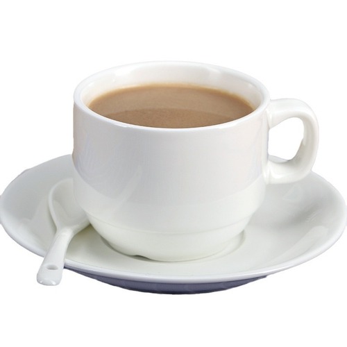 RI0T Pure White Ceramic Coffee Cup Set, Simple Home Use Small Cup, Saucer, Spoon Set, European Style Business Commercial Hotel Cups