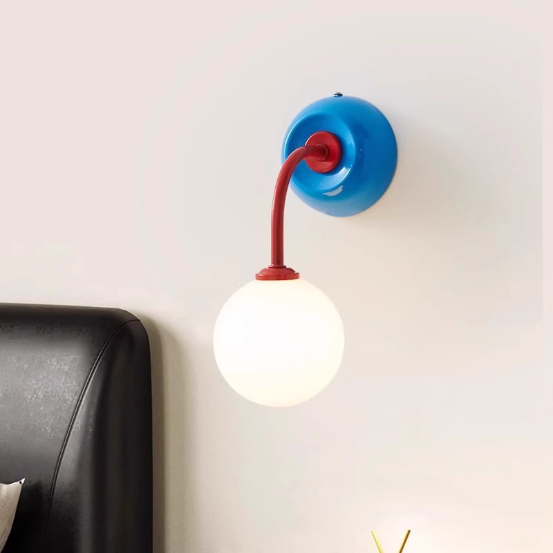 lámpara de pared doméstica lámpara de entrada lámpara de dormitorio crema lámpara de decoración de la habitación de los niños lámpara de la sala de estar viento de atmósfera para niños apagado lámpara de espalda