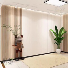 直播間背景壁紙網紅寝室美容院ダンス室服装店木グリル壁布壁紙高級感