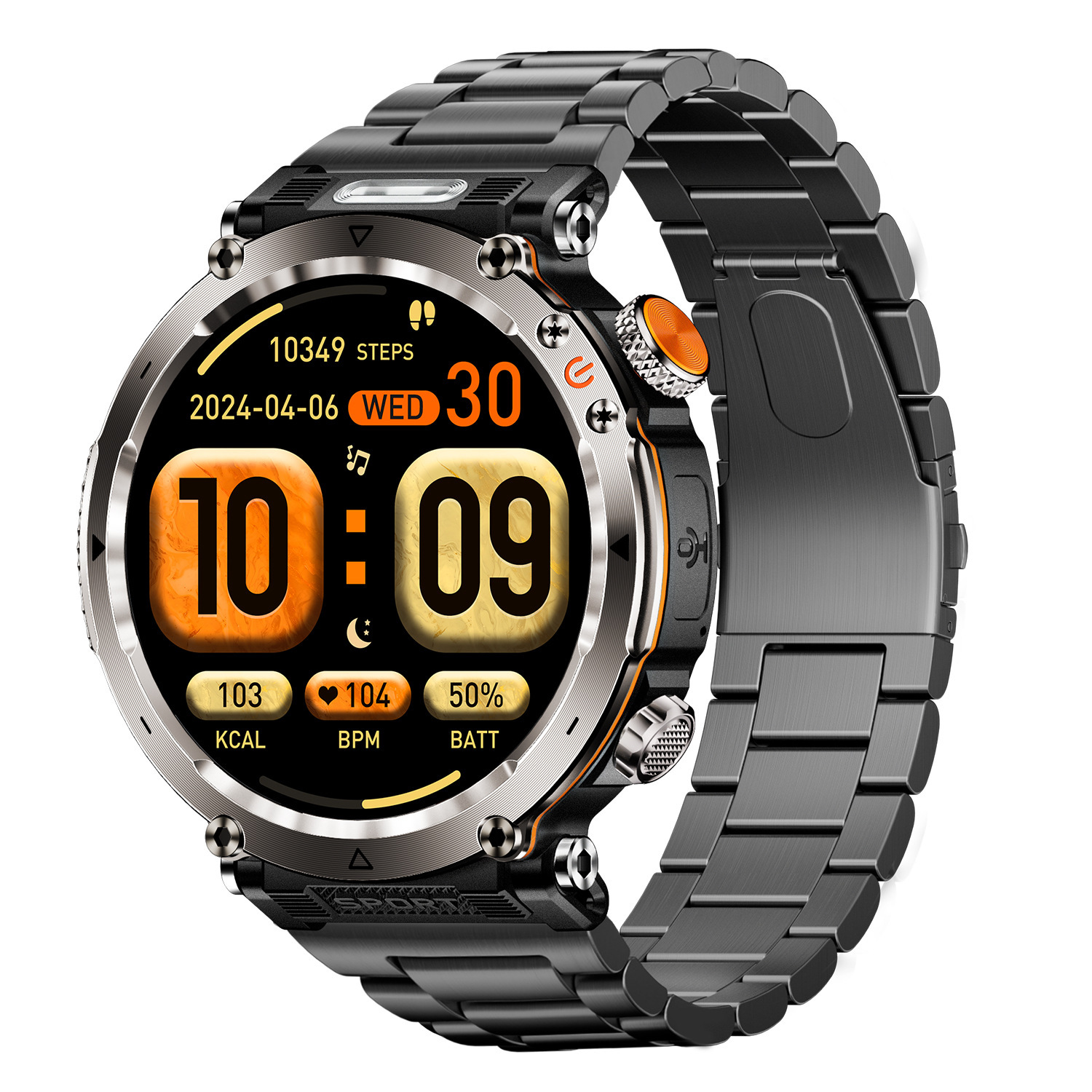 Smartwatch nuovo prodotto per sport all'aria aperta, impermeabile, chiamate Bluetooth, ampio schermo da 1,7", indicatore di frequenza cardiaca e saturazione di ossigeno nel sangue, luce LED._voghion.com