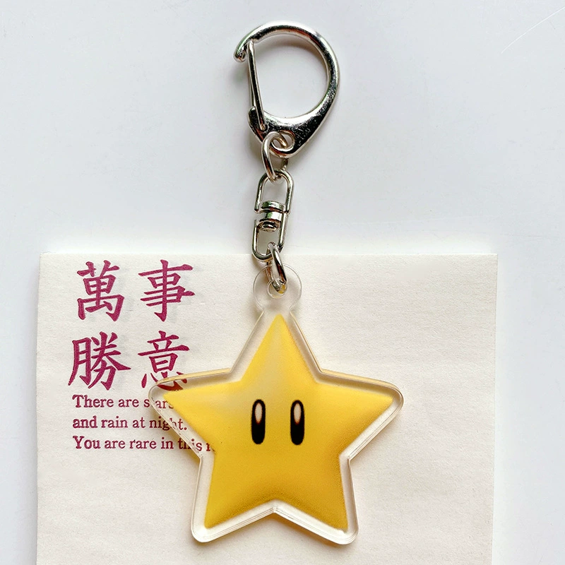 Cartoon acrylic creative keychain, bag for keys, pack, pendant
