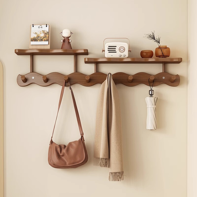 Cross-Border Labeling Door-Mounted Clothes Rack Wall-Mounted Bedroom Home Living Room Entrance Entry Punch-Free Hook Storage Artifact