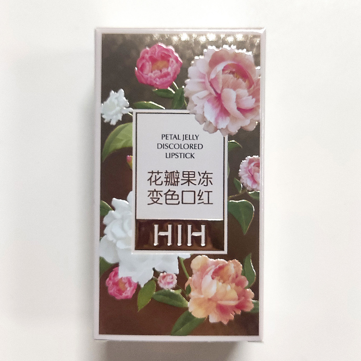 HIH Petal Jelly color-changing Lipstick Gold Foil Moisturizing non-stick cup Temperature change thousands of colors silky carved lipstick undefined