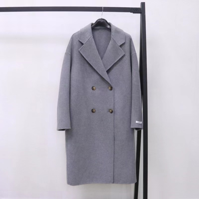 Abbigliamento donna 100% cashmere double face cappotto invernale classico colletto abito retrò cappotto doppiopetto ampio_voghion.com
