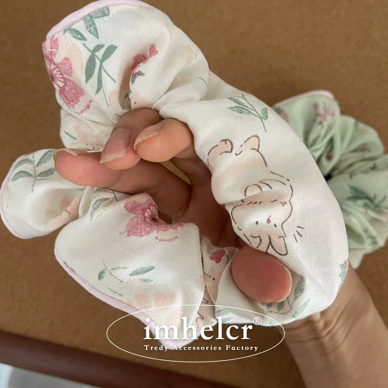 Brand cute hair band with bow, hairgrip, floral print, new collection