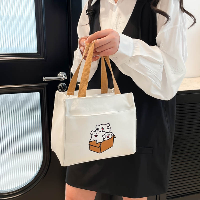 女性バッグ高颜値キャンバスハンドバッグ外出シンプル小巧手バッグ学生大容量シンプル手提げ袋バッグ|undefined