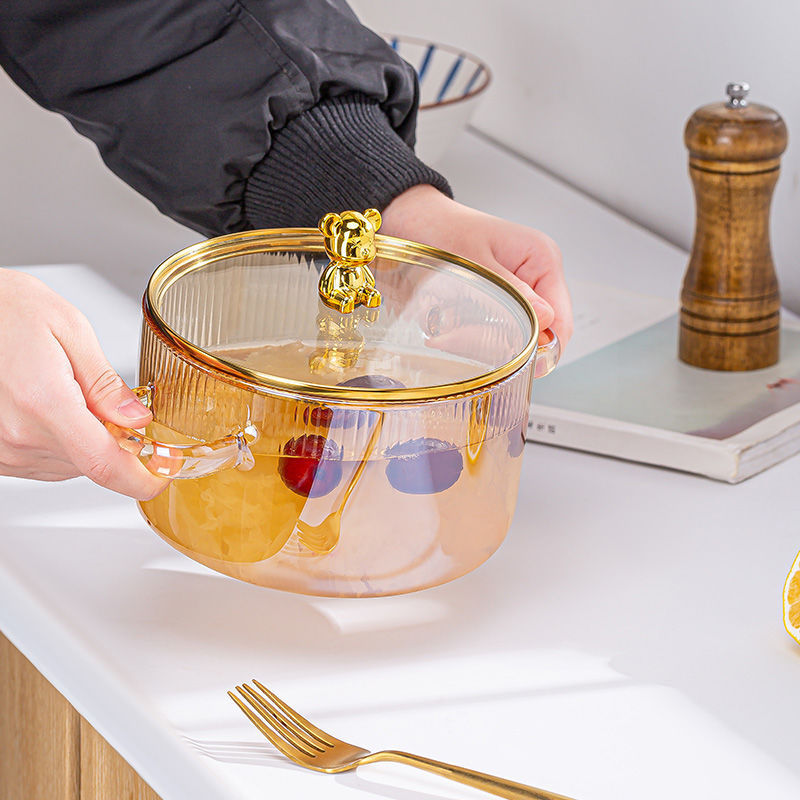 Golden bear striped pot