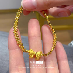 金店款轻奢爆闪小金珠蹦迪珠蝴蝶手链沙金甜美系蝴蝶手链货源批发