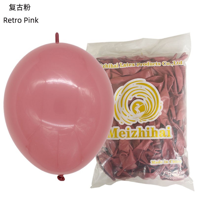 Macaron cola globo al por mayor globo de boda amor forma cadena cinturón decorativo aguja cola globo Día de San Valentín