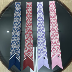 韓国版120cmロング丈無地C型チェーンレディース装飾バッグストラップスカーフヘアバンドリボン