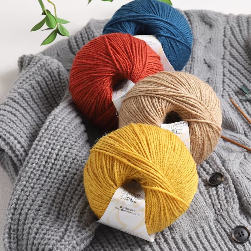 批发90毛中粗段染羊毛线手工编织围巾帽子材料包毛衣棒针毛线团