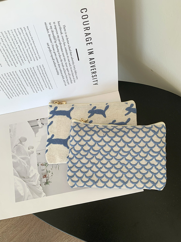 Matsuzawa ニッチ化粧品バッグカードバッグ刺繍ポータブル小銭入れインスタイルデータケーブルヘッドフォン小型収納袋|undefined
