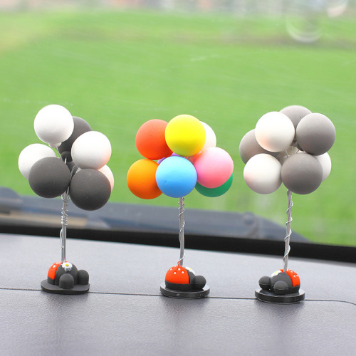 New Macaron Love Balloon Car Interior Decor Cute Dashboard Clay Balloon Car Ornament Decor