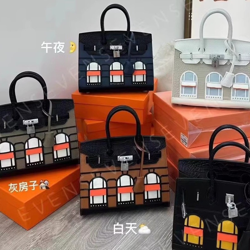 가방 2024 새로운 가죽 플래티넘 가방 하우스 가방 컬러 블록 하이 엔드 핸드백 어깨 크로스 바디 모방 카우보이 여성