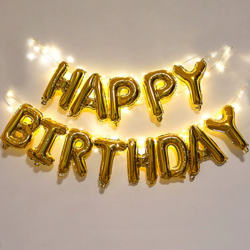 Праздничный шарик HappyBirthday английские буквы Happy Birthday, принадлежности для вечеринки алюминиевая пленка
