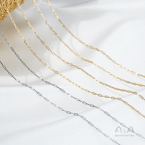 Stainless titanium steel ultra-fine chain 316 stainless steel 14K gold-plated delicate chain DIY crystal pearl necklace chain