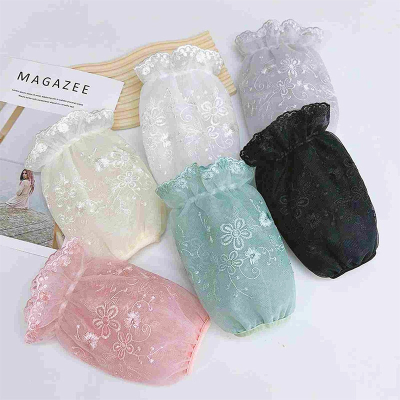 Lace Sleeve Covers for Women, Autumn and Winter Sleeves for Outerwear, Anti-Dirt and Stain-Resistant Protective Sleeves for Students and Children, Korean Style down Jacket