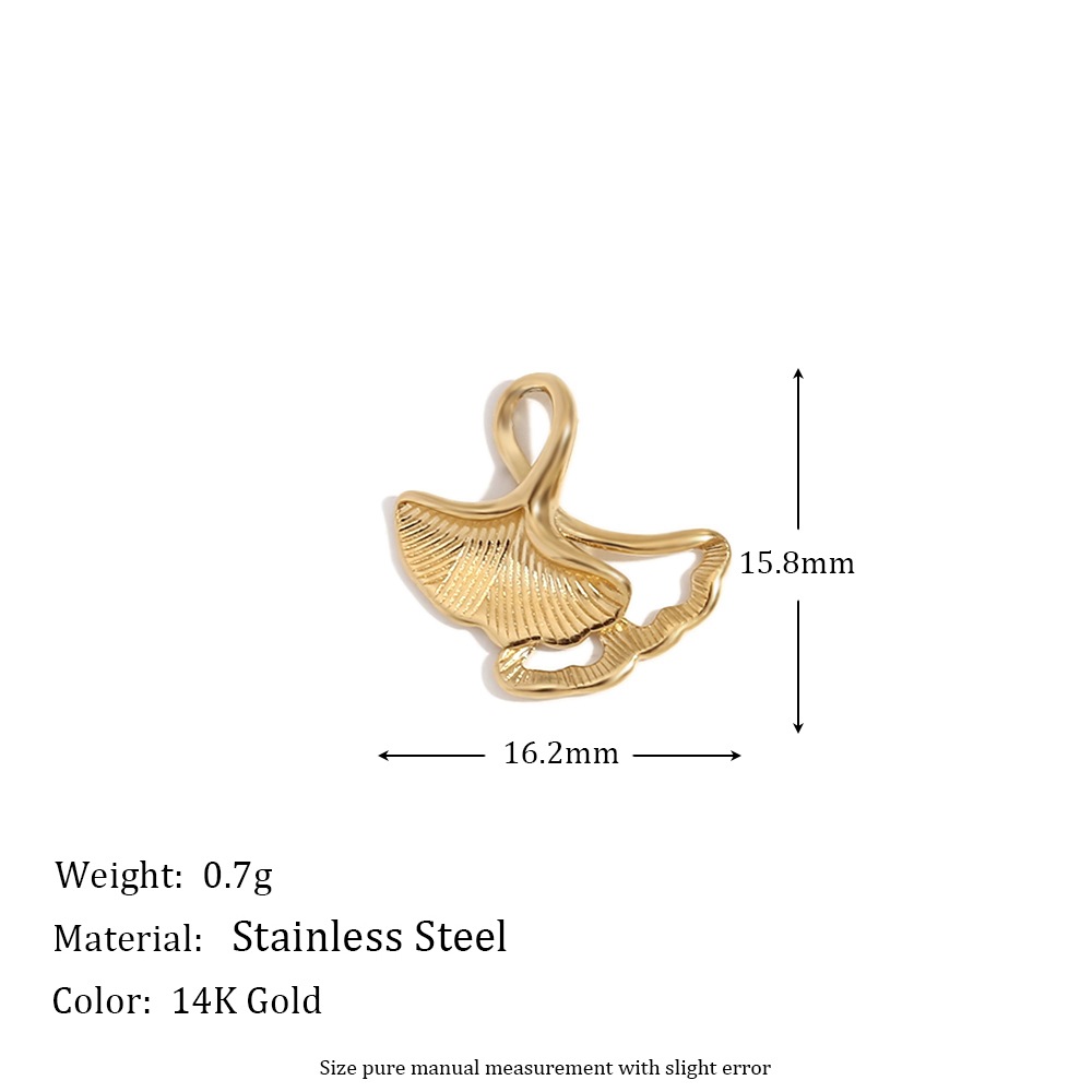 Double Apricot Leaf Pendant-Gold