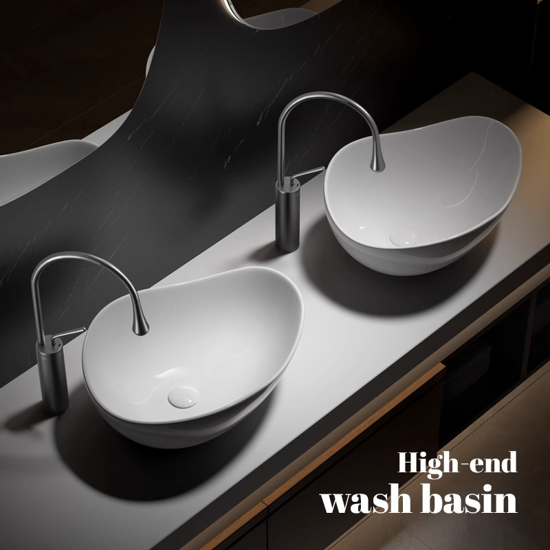 Balcony Ceramic Countertop Basin Art Basin Hotel Washstand Basin Sink Deepened Washbasin Creative Shaped Water Basin
