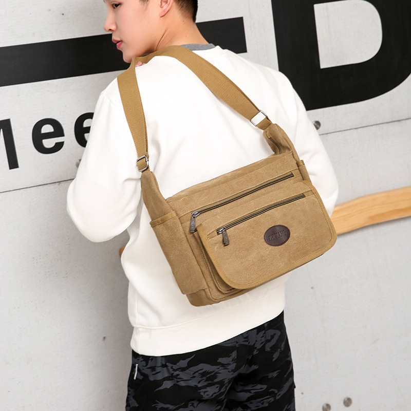 Gran capacidad de los hombres bolso de hombro multi-compartimiento de los hombres al aire libre bolsa de mensajero portátil multi-capa de negocios monedero