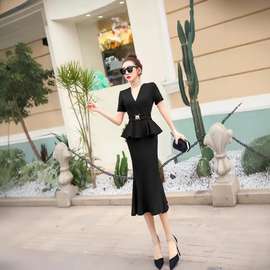 职业套裙短袖韩版女装夏季酒店珠宝店美容院空姐服工作服OL时尚