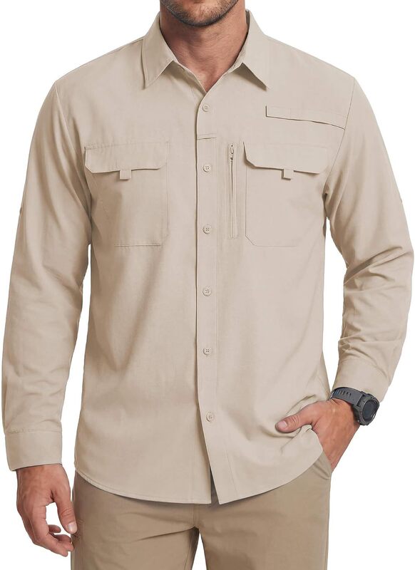 WULFUL Men's Sun Protection Fishing Shirt, UPF 50+, Lightweight, Quick-Drying, Cool Long-Sleeve Shirt, Suitable for Work WULFUL Men's Sun Protection Fishing Shirt, UPF 50+, Lightweight, Quick-Drying, Cool Long-Sleeve Shirt, Suitable for Work