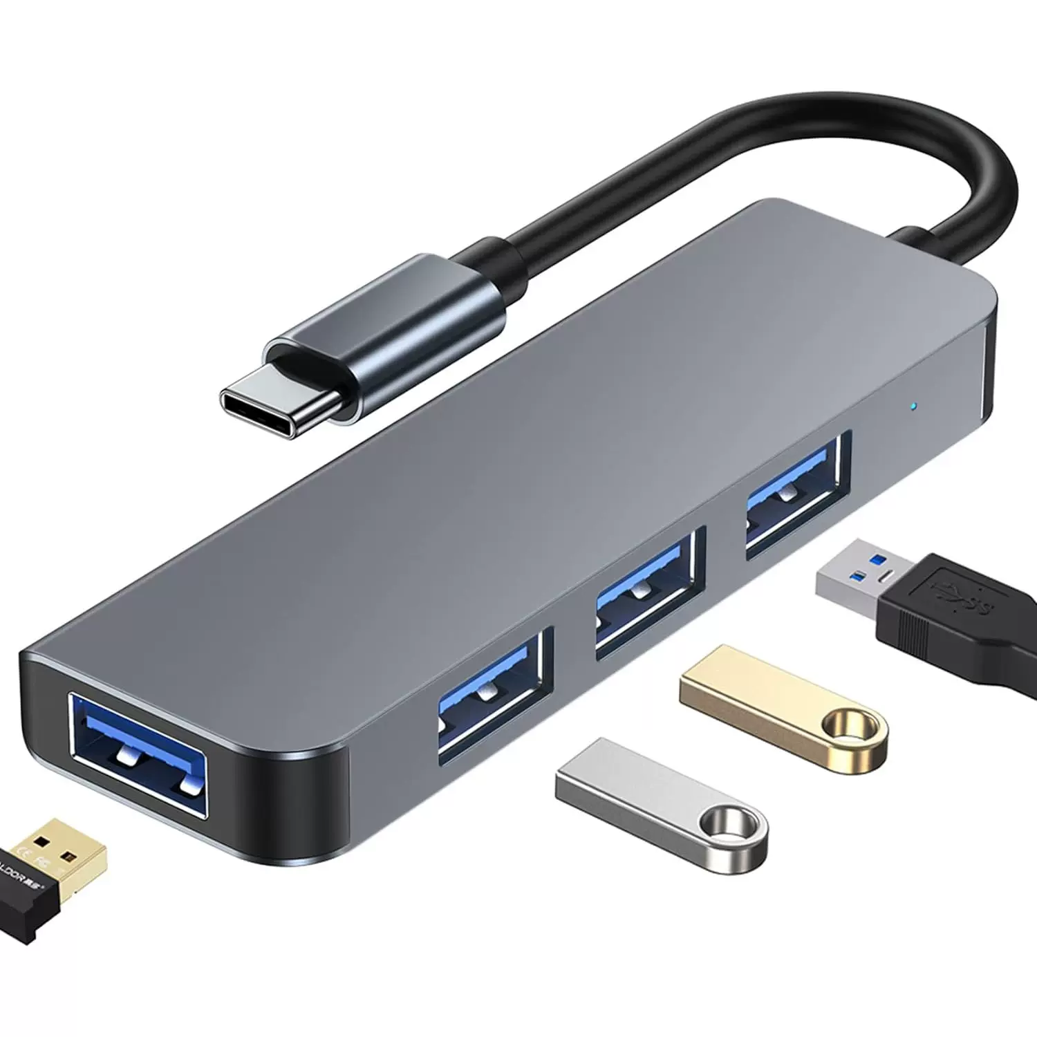 typechub转usb3.0分线器手机笔记本电脑游戏机多功能四合一集线器
