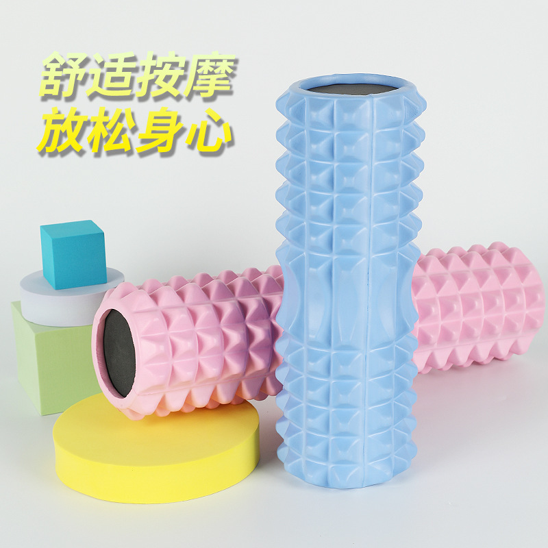 中実ヨガ柱フィットネス運動家庭用泡軸筋肉リラックスマッサージ狼牙棒ローラーヨガ器材|undefined