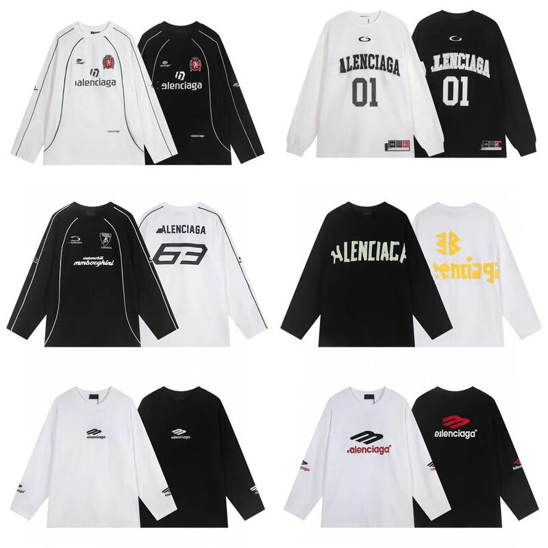 Cross-Border Paris High-Quality 25 New Manchester United Co-Branded Football Logo Embroidered Print B Brand Collection Long-Sleeve T-Shirt