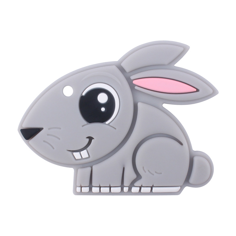 Creativo DIY bebé suministros nueva dibujos animados de silicona ojo grande conejo teether dientes del bebé moler dientes Shaper