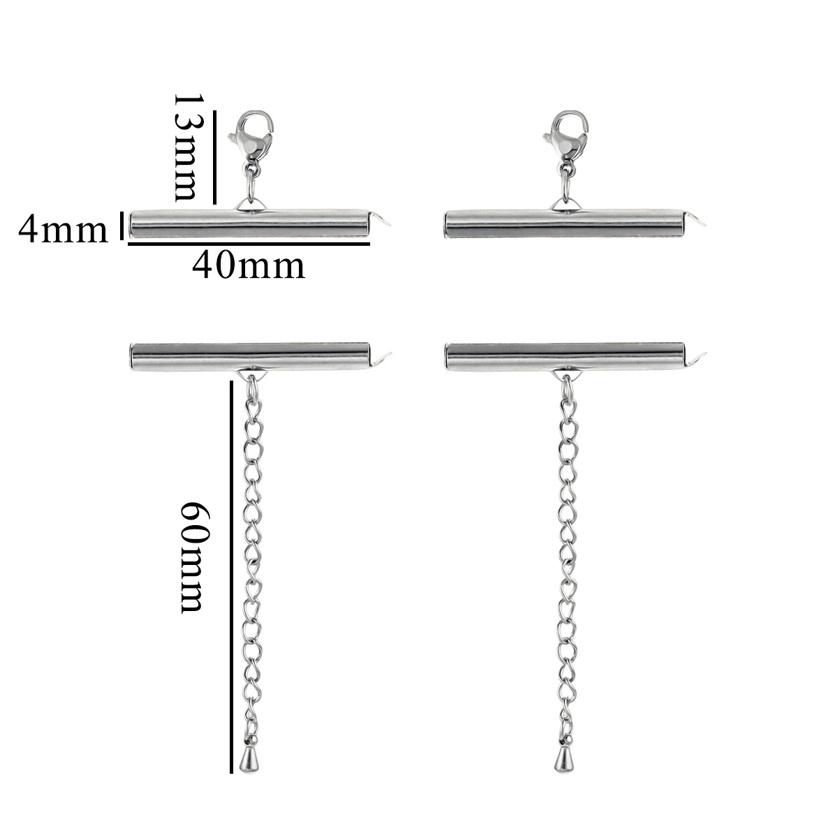 Tubo de cadena de perlas de acero inoxidable conjunto de collar de pulsera moda universal tubo hueco de ranura única tubo deslizante hebilla diy accesorios de joyería image 16