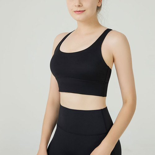 New product crossback bare skin yoga bra sports fitness innerwear running shock-absorbing Lulu sports bra