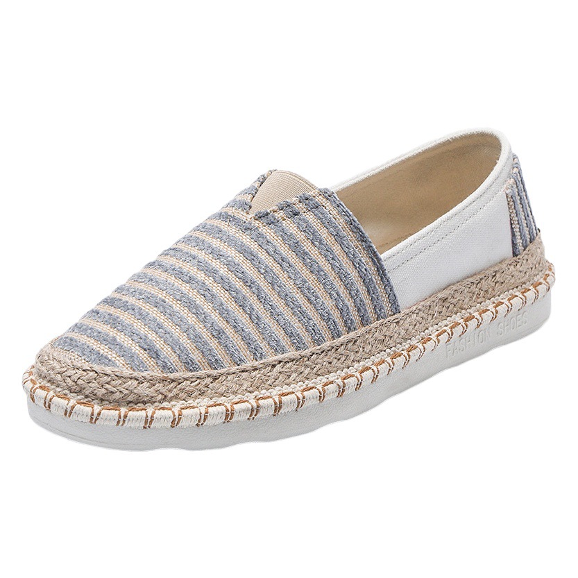 Zapatos Casuales de Tela a Rayas para Hombre, Estilo Pescador, Primavera/Verano 2025, Estilo Pekinés Antiguo