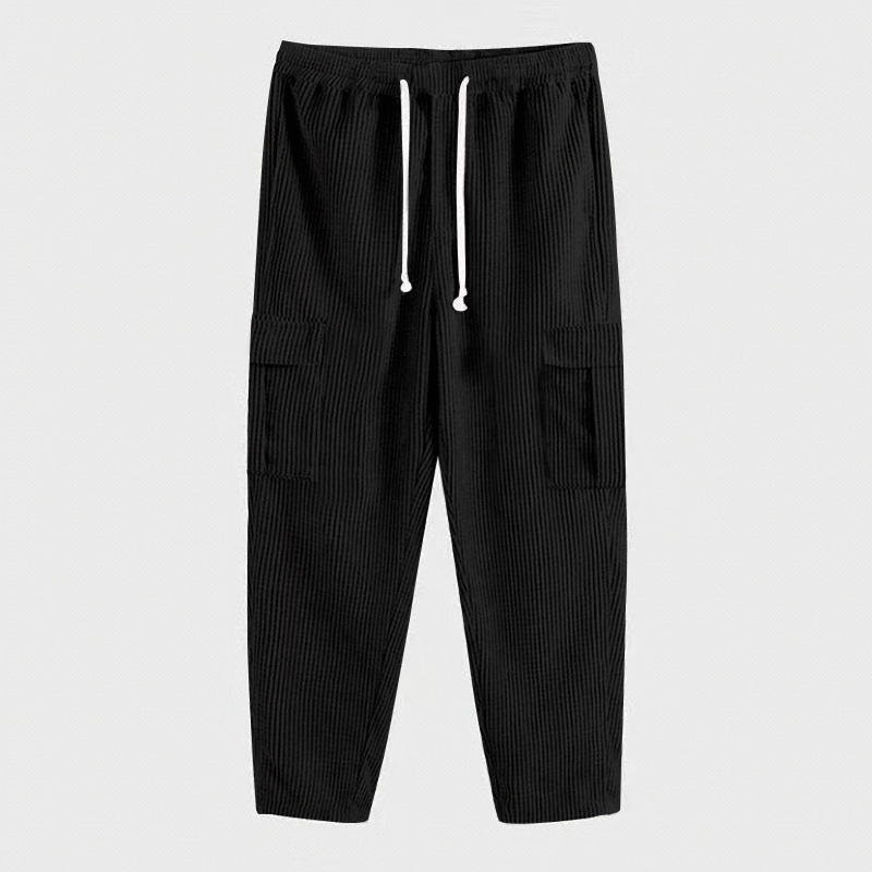 Comercio exterior Pantalones de pana para hombres Pantalones deportivos de color sólido pantalones casuales delgados de múltiples bolsillos rectos sueltos para hombres Otoño e Invierno