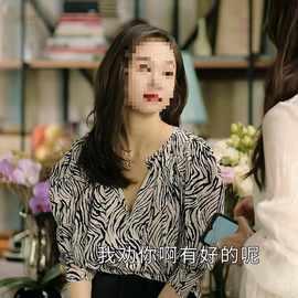 甜小姐与冷先生王子文孟好恬同款衣服法式豹纹复古泡泡袖衬衫女夏
