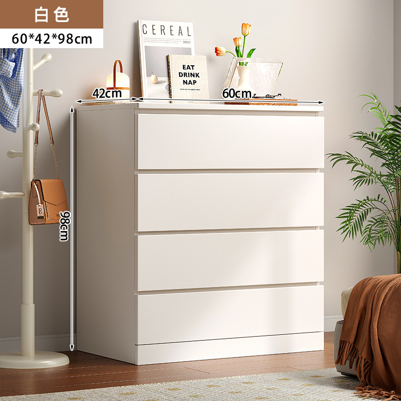 Armario de madera maciza, armario de almacenamiento para dormitorio, armario simple y moderno, armario de almacenamiento de sala de estar contra la pared, armario de cola de noche, armario de cajones