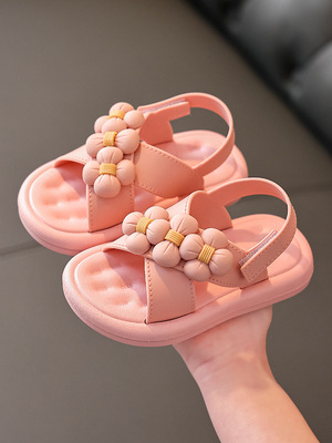 Children&#39;s sandals girl 2022 new pattern girl soft sole non-slip lovely CUHK baby student Beach shoes