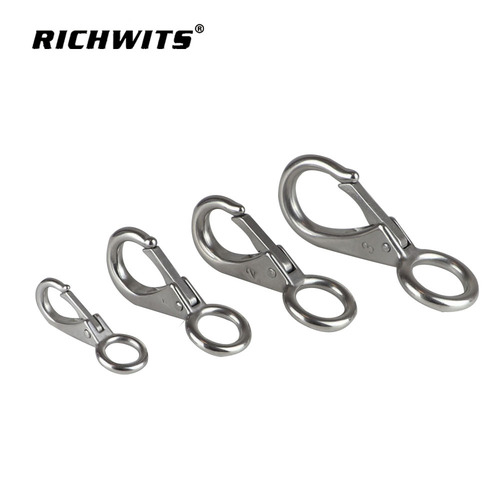 Stainless steel directional hook, fixed spring hook, boat webbing hook, yacht sailboat hook, marine hardware