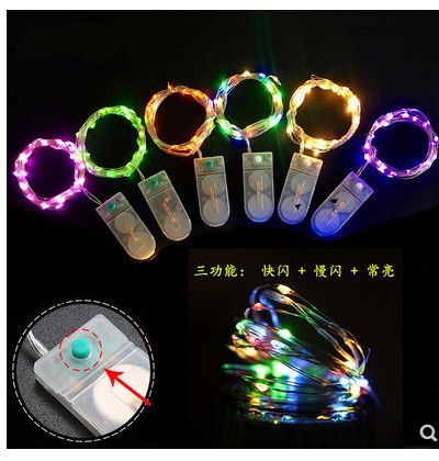 Caja de batería de botón CR2032 de tres funciones caja de regalo de cadena de luz de alambre de cobre decoración de ramo