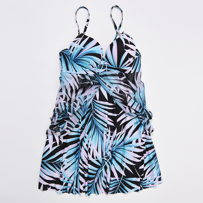 Nuevo traje de baño para mujer, falda de una pieza, impresión conservadora, soporte de acero, recolección, carne, delgado, traje de baño de vacaciones de aguas termales de alta gama