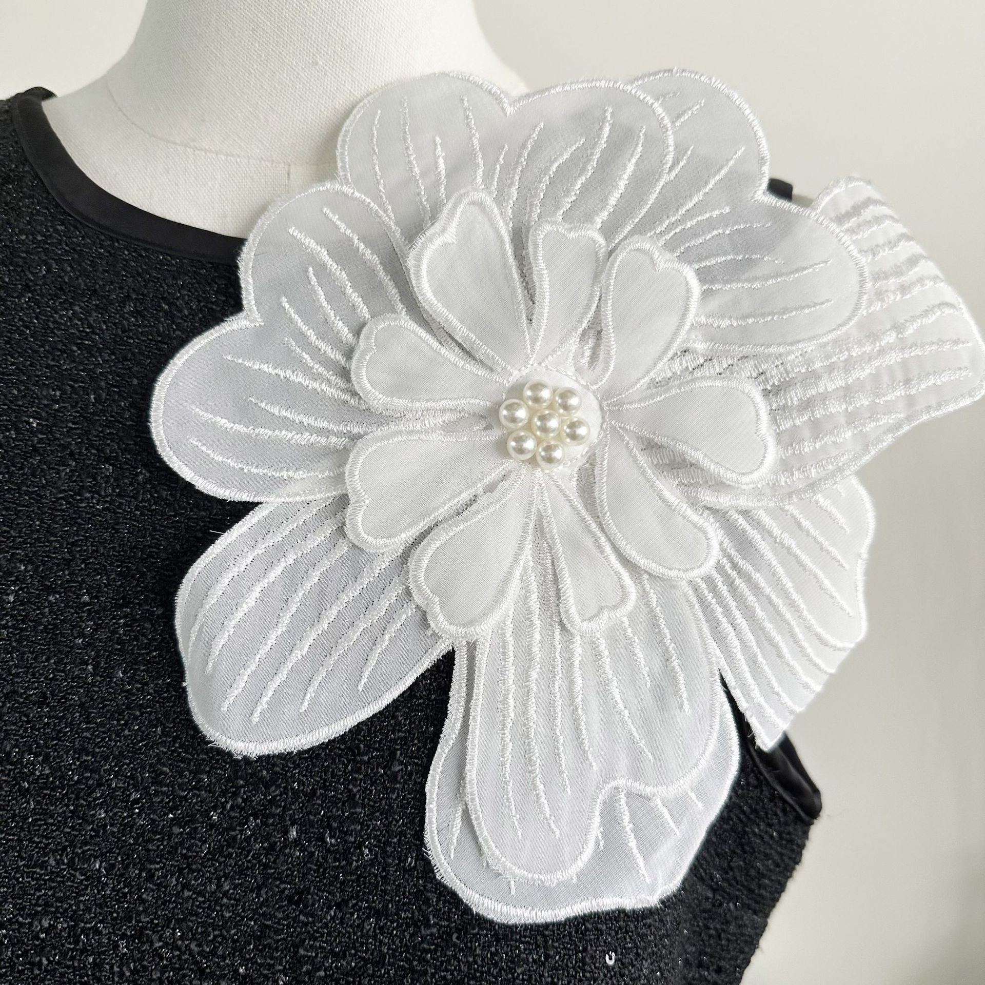 17g Weight Clothing Sticker Patches Classification 1 Piece Quantity Polyester Material Flower Pattern Elegant Style 1 Piece Elegant Flower Polyester Clothing Sticker Patches 8