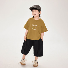 暢果童裝男童短袖t恤兒童夏季新款韓版純棉半袖中小童笑臉體恤