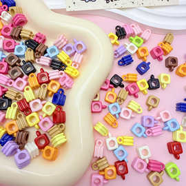 彩色烤漆方块三通吊孔亚克力大孔 DIY手工饰品配件手机链包挂材料