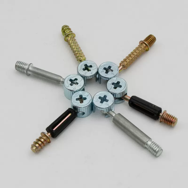 环保电镀12*9.5高实心迷你锁扣三合一连接件固定件二合一家具家用