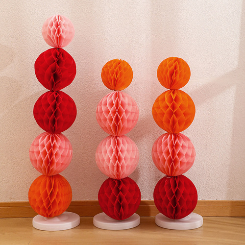 Wedding engagement honeycomb ball pillars floating decorations for both parties' wedding room bedroom wedding room decoration set