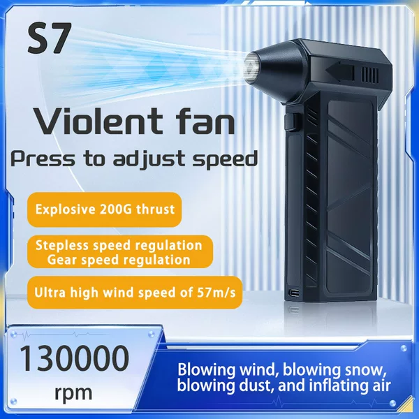Violent Turbo Blower Outdoor Handheld High-Power Dust Blower Blowing and Suction Integrated Wireless High-Speed Violent Fan
