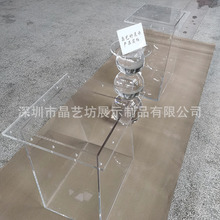 透明桌腿个性化餐桌脚悬浮支架岩板茶几岛台亚克力圆球圆柱支撑架